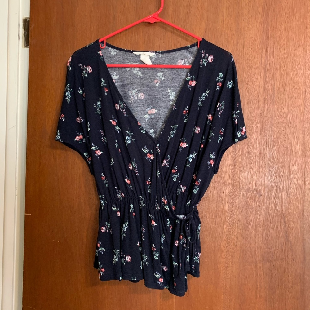 H&M Floral Wrap Top